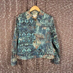 Coldwater Creek Aztec Vintage Button‎ Women's Blazer Jacket